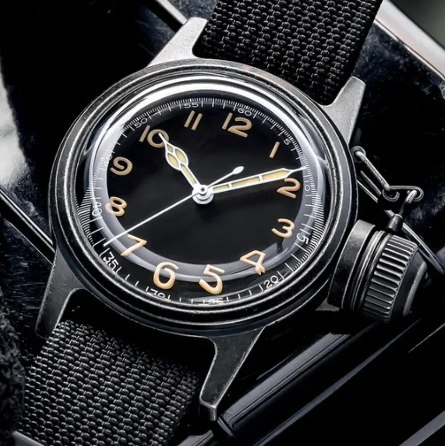 THORN Men Automatic Watch Pilot 36MM Mechanical Wristwatch 100m Waterproof C3 Luminous Sapphire Mirror NH35 Crown Protect Device