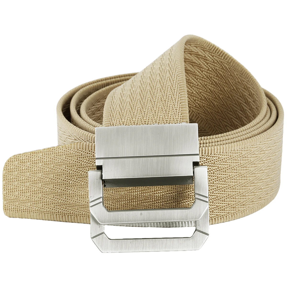 Ceinture en tissu Nylon pour hommes, décontractée, unisexe, sangle à Double boucle, longue, couleur unie, pour pantalons Jeans