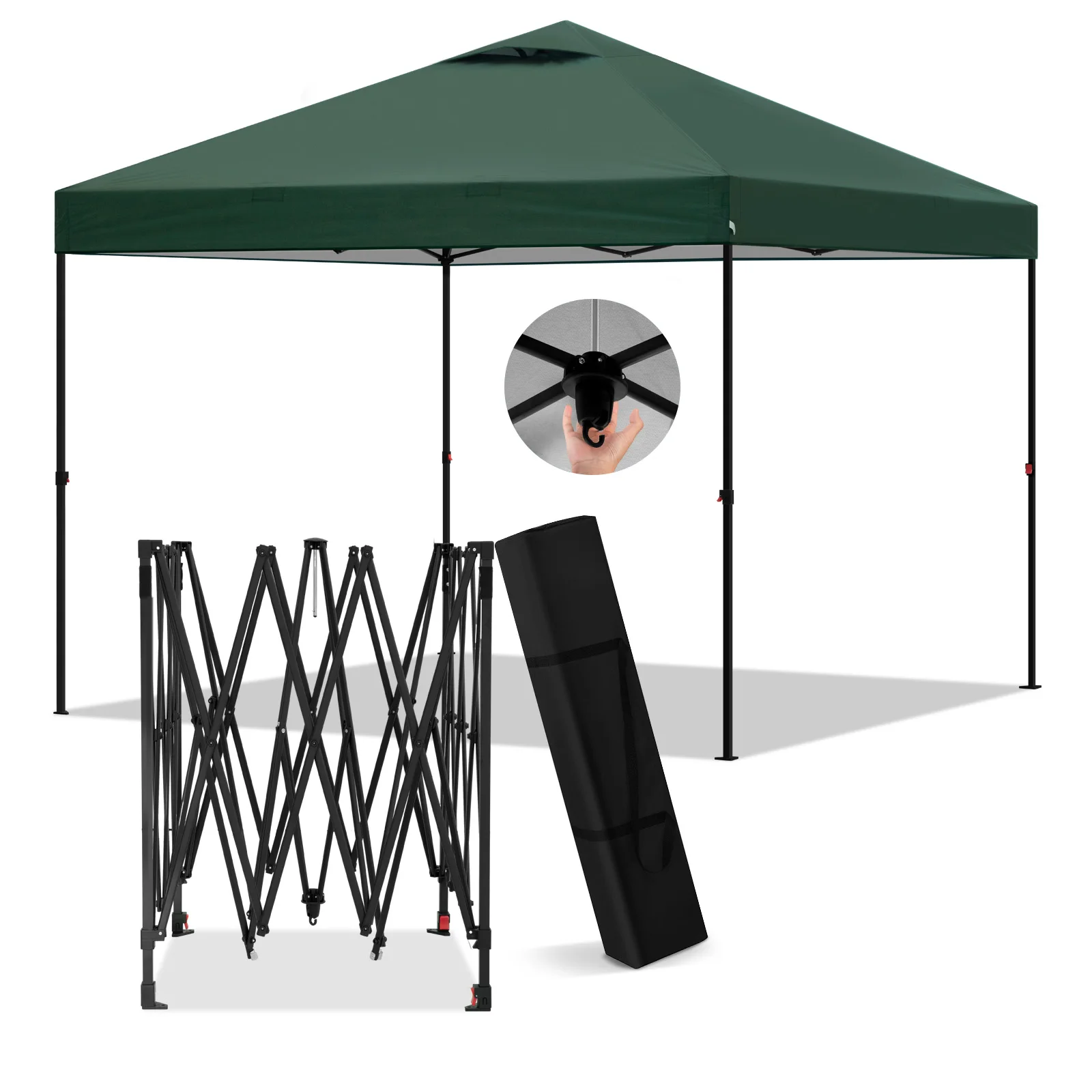 Folding Gazebo Waterproof Stable 3x3m Party Tent Garden Height Adjustable UV Protection for Outdoor Festival Camping