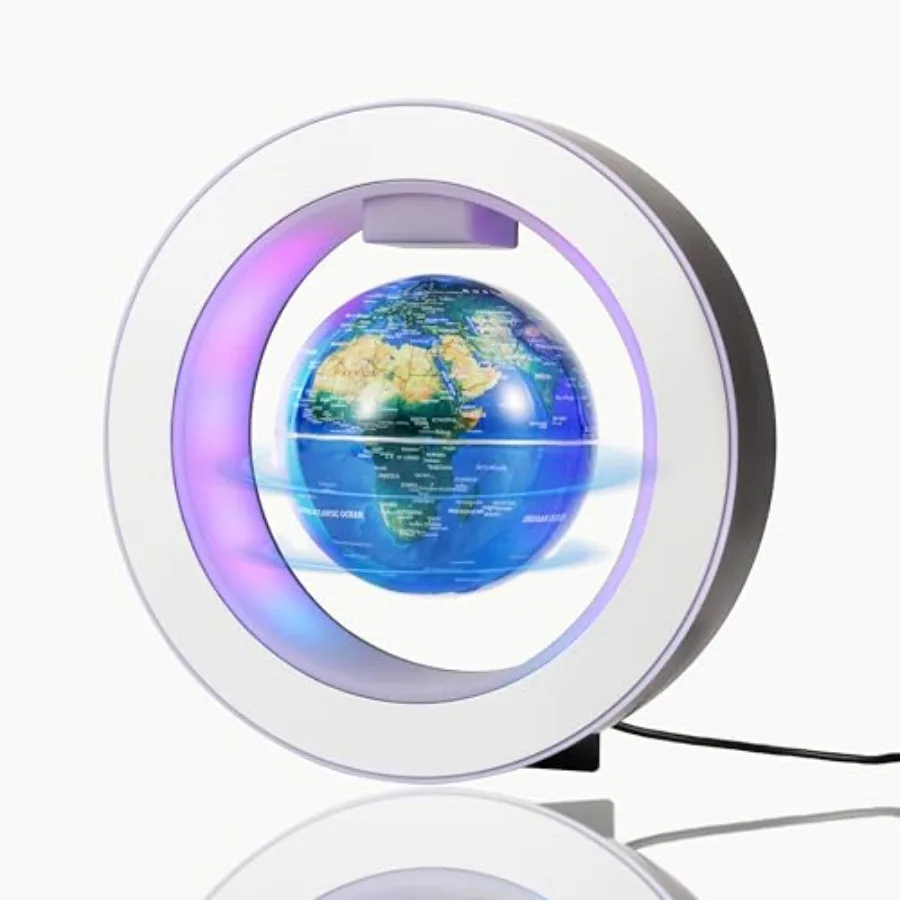 

Магнитный левитирующий глобус 4 дюйма с LED-подсветкой, вращающийся, с изображением созвездий и географии, для стильного офисного стола, уникальный подарок для мужчин