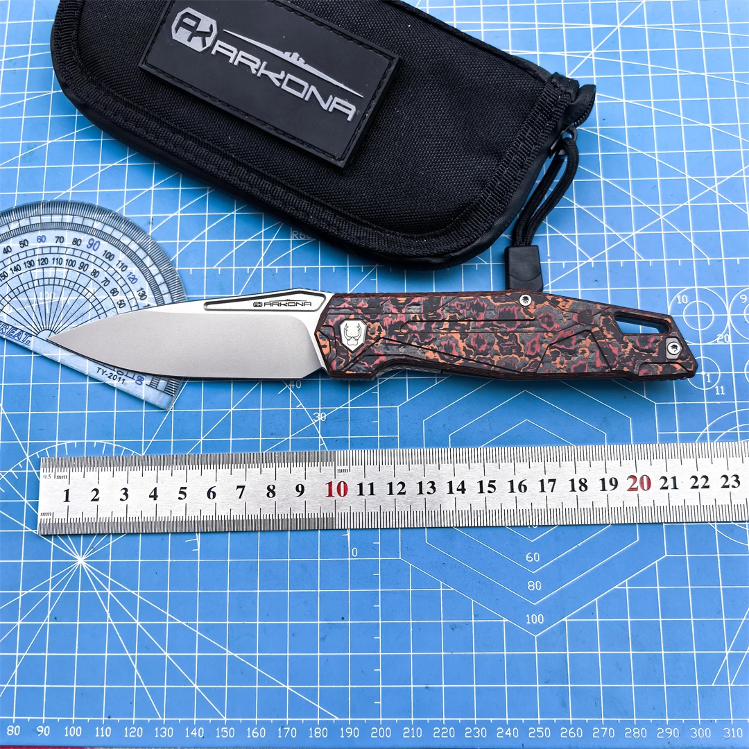 ARKONA Original Folding Knife M390 Blade CF Titanium Alloy Handle Camping Outdoor Hunting Hiking Rescue EDC Defense Tool