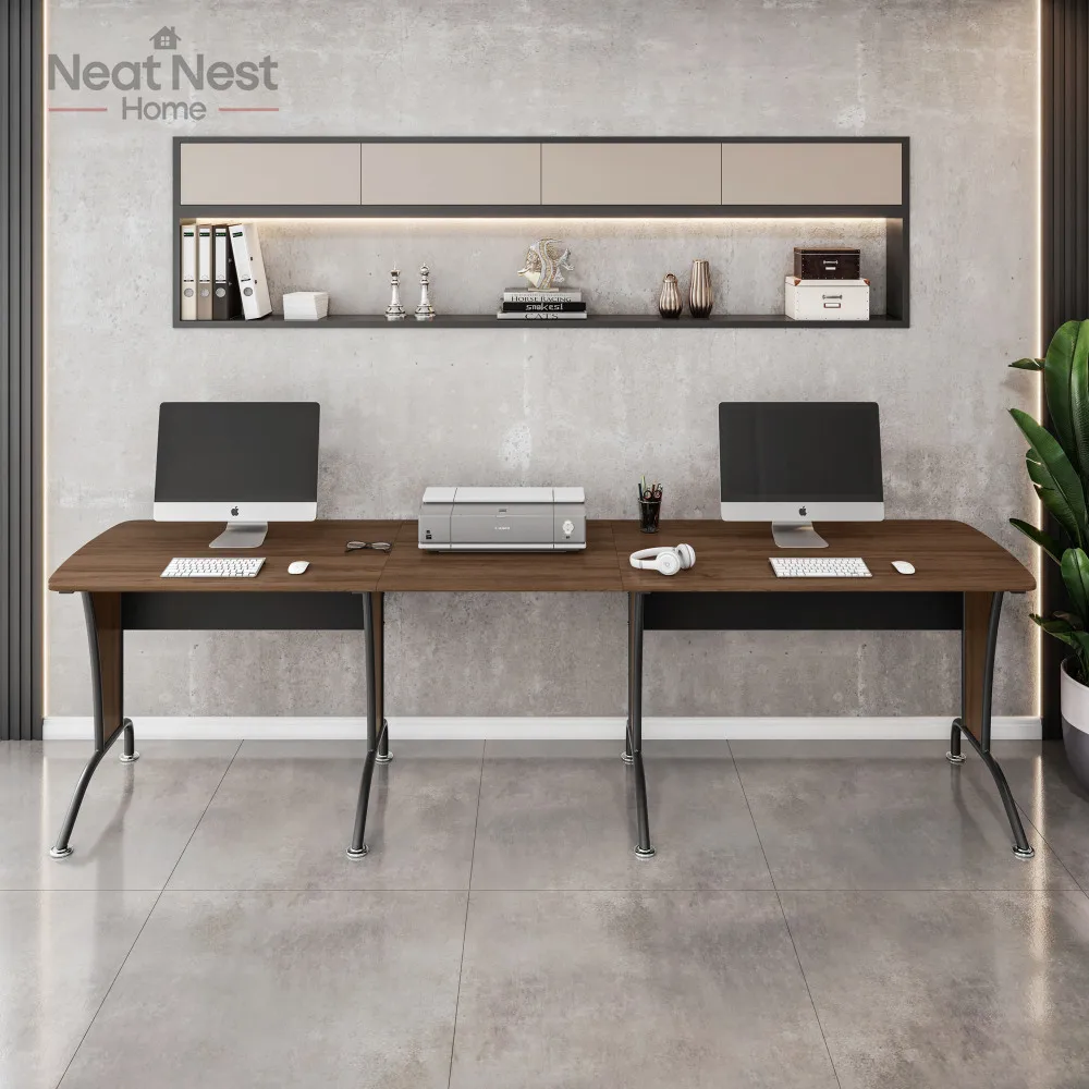 

Deluxe L-Shaped Desk with Inline Team Desk Option Constructed with A Sturdy Steel Frame , Computer Desks