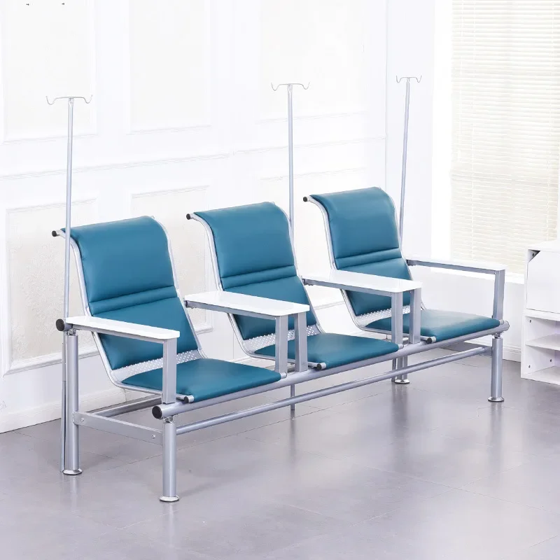Outpatient infusion  row  three-person hospital clinic waiting  drip  public rest seat commercial
