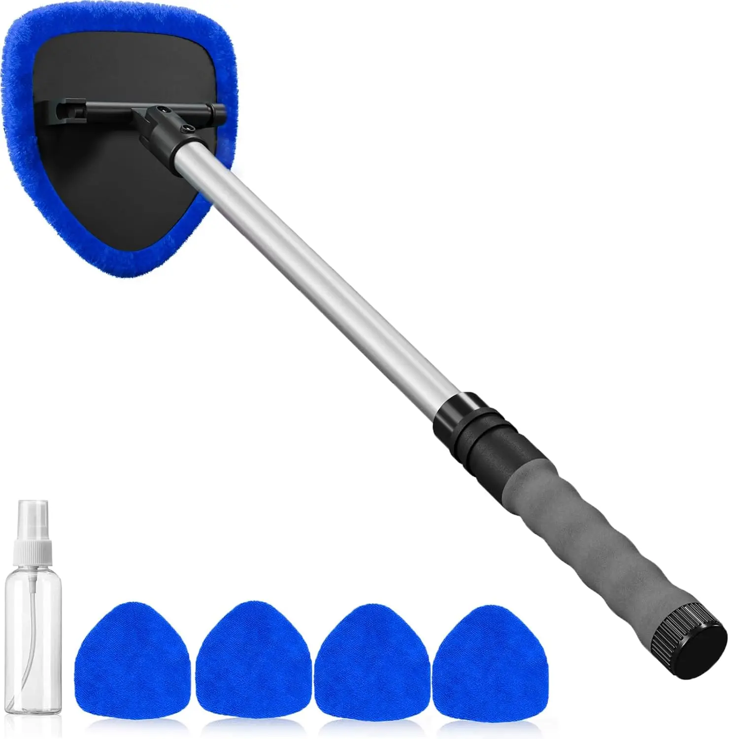 

Extendable Car Windshield Cleaner with Washable Microfiber Pads for Auto Glass Wiper Kit