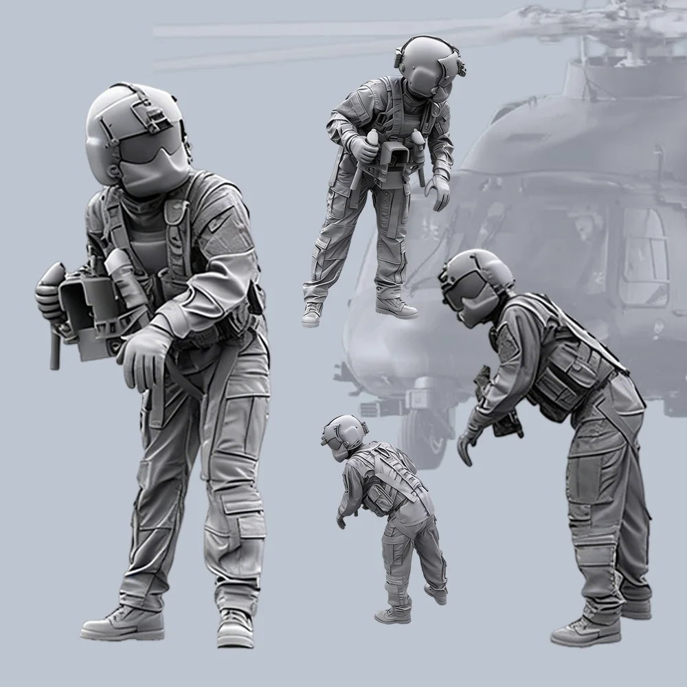 

1/35 Resin Figure US Helicopter Pilot Military Soldier Unpainted Self Assembled High Quality Resin Model Kit Collection DIY Gift