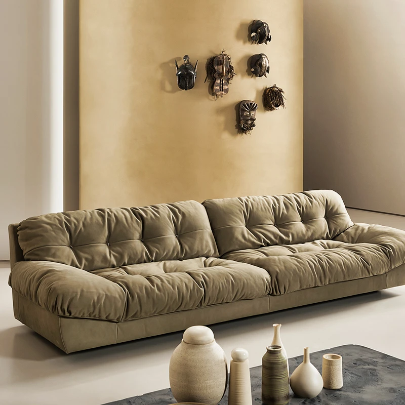 Minimalist Technology Fabric Sofa Living Room Small Apartment Leather down