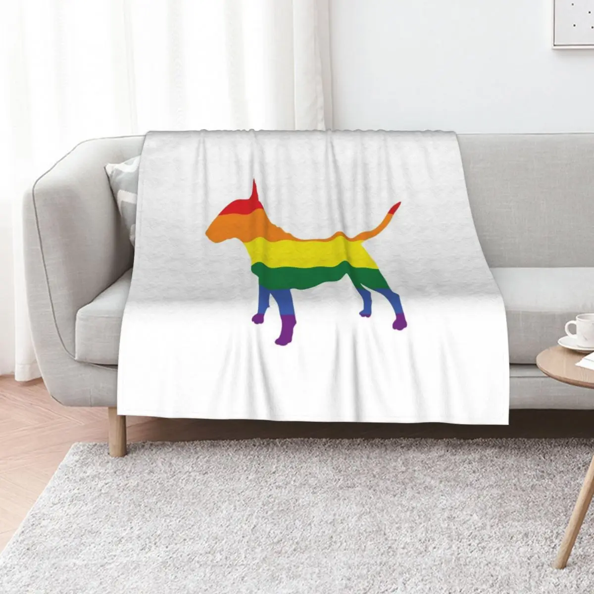 bull terrier pride flag Throw Blanket Luxury St For Decorative Sofa wednesday Flannel Decorative Sofas Winter beds Blankets