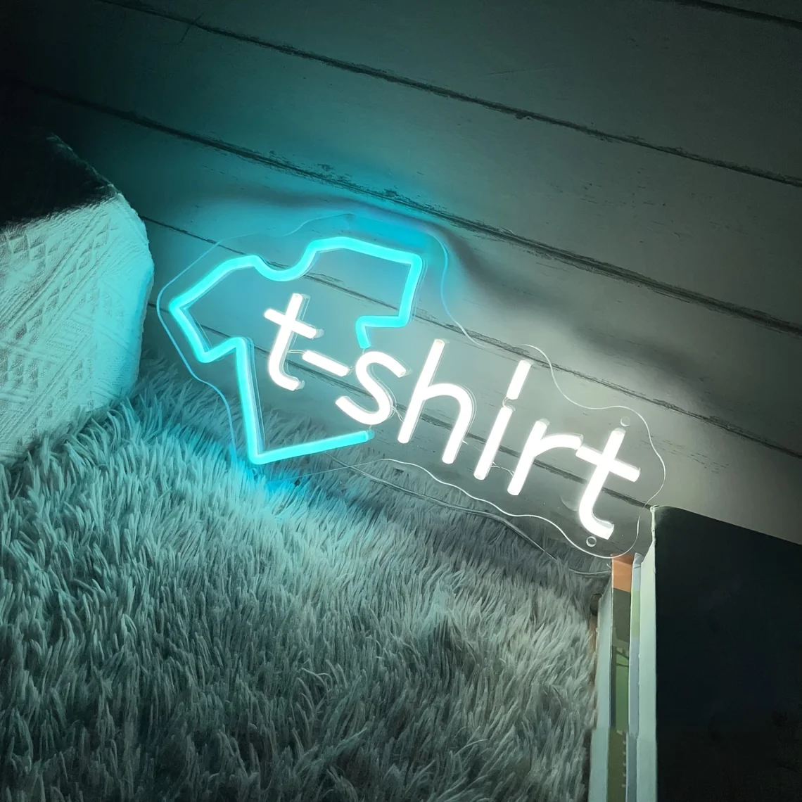 LED ضوء النيون تي شيرت النيون تسجيل USB بالطاقة للملابس بوتيك غرفة نوم غرفة الغسيل المنزل رجل الكهف جدار ديكور هدية ل بوس