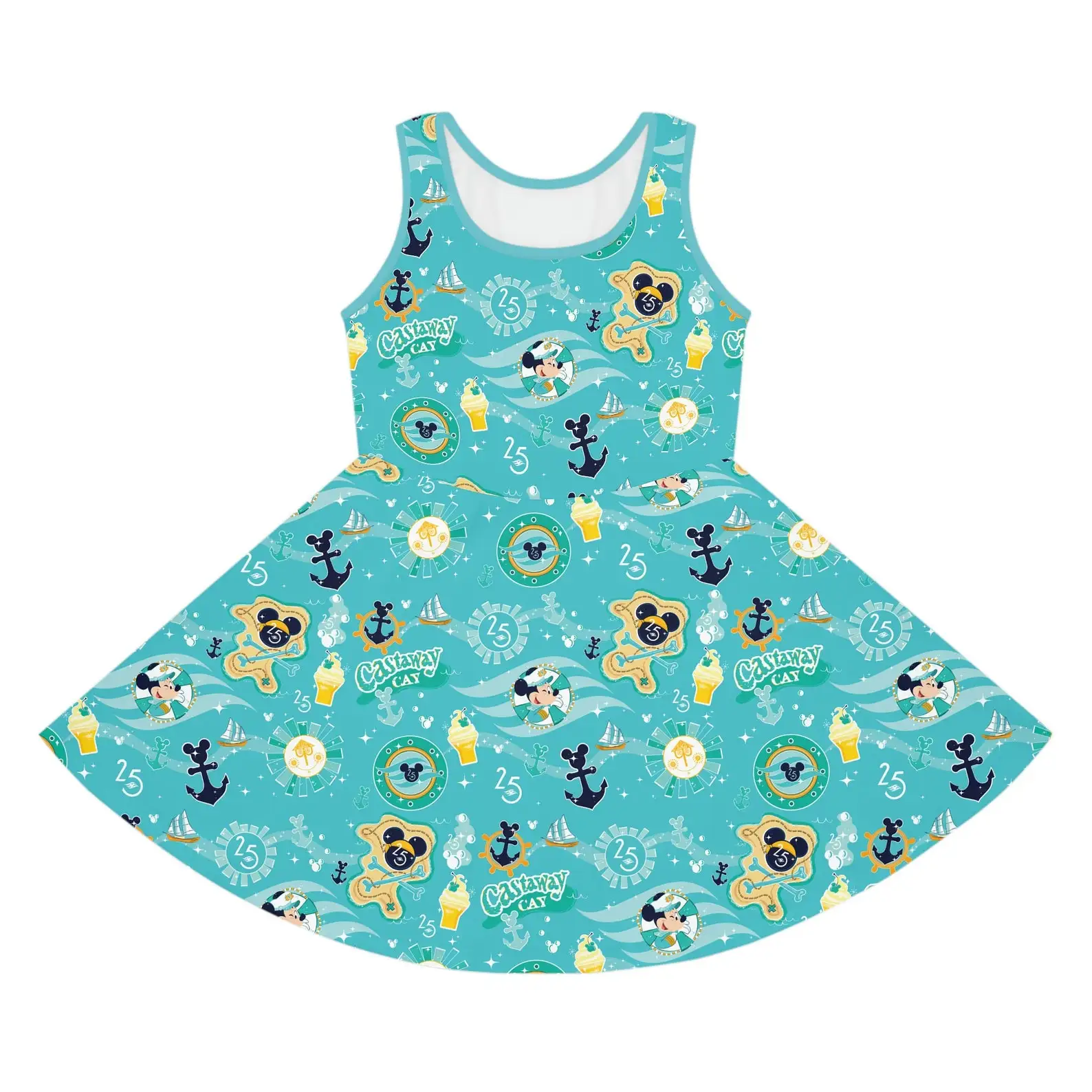 

DCL 25th Silver Anniversary at Sea Women's Sleeveless Sundress Disney Mickey Dress Summer Sexy Dress Vacation Dress