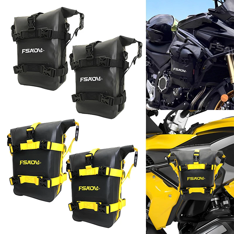 

Уличная боковая сумка на бак, мотоциклетная седельная сумка, сумка для инструментов, сумка для аварийного бара, водонепроницаемая сумка для мотоциклетного бампера, сухая сумка 8 л, большая вместимость для BMW