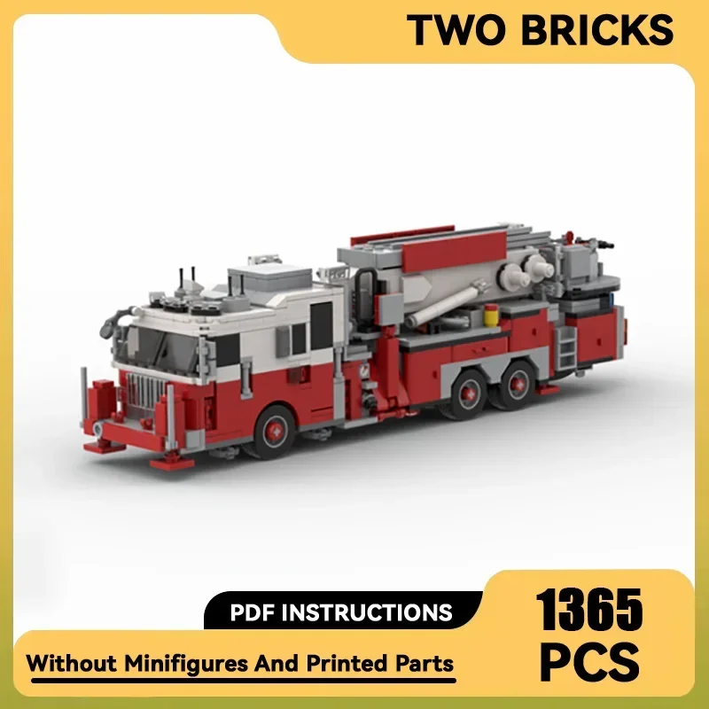 Car Model Moc Building Bricks New York Tower Ladder Fire Truck Technology Modular Blocks Gifts Christmas Toys DIY Sets Assembly