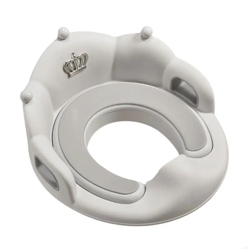 مقاعد تواليت على شكل تاج للأطفال، مقاعد تواليت للتدريب على المرحاض مع مقابض، وسادة ناعمة، مقاعد نونية للأطفال الأولاد والبنات