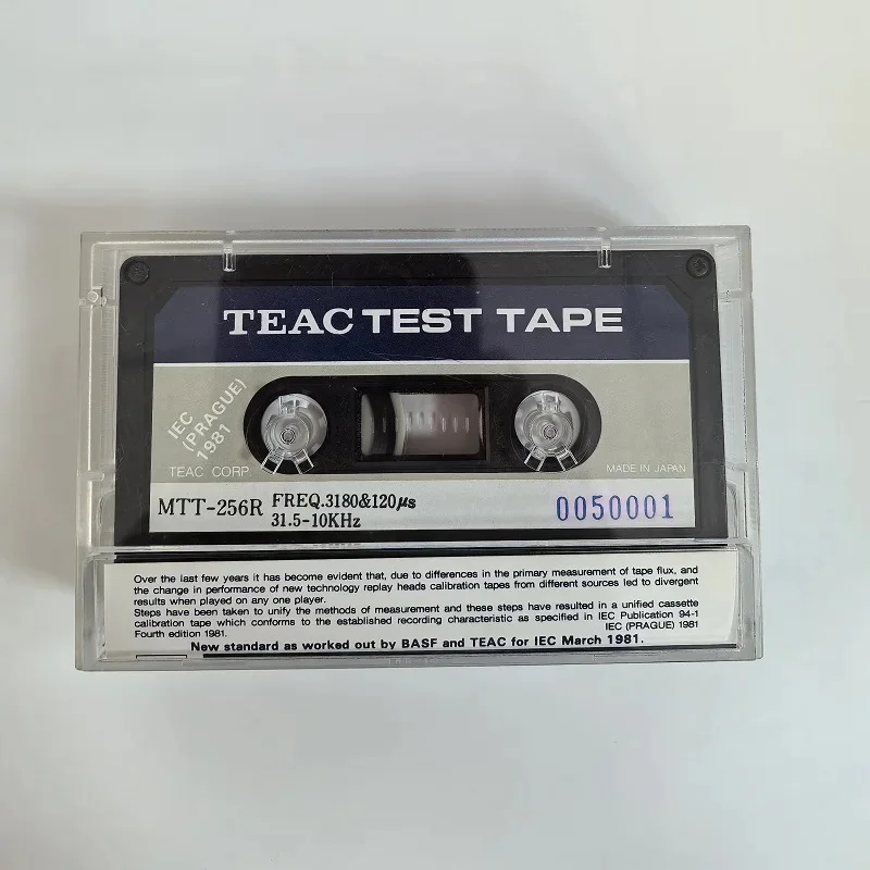 TEAC MTT-256R TEST TAPE 3180μs &120μs 31.5HZ~10KHZ-10DB Level Adjustment Head Azimuth Alignment Frequency Response Test