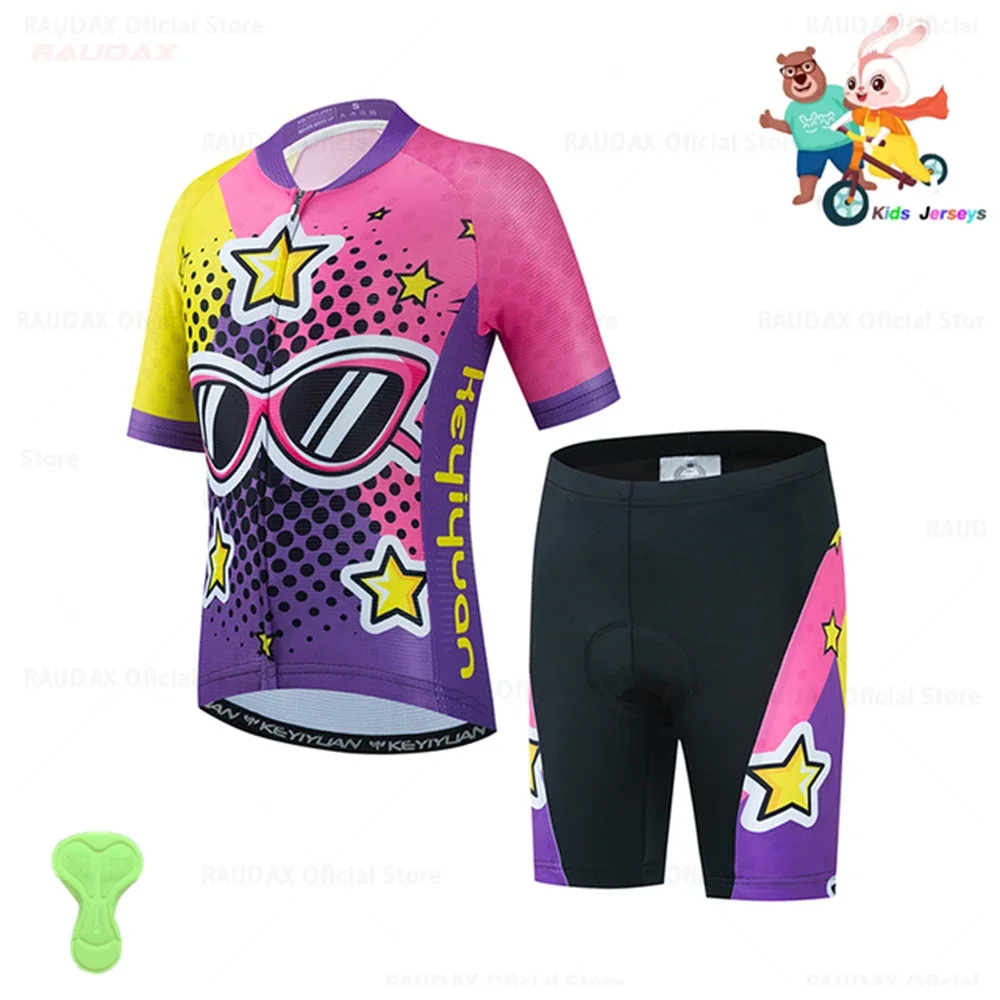 2023 Summer Children\'s Cartoon Riding Suit Boys and Girls High Quality Children Riding Set Biking Short Sleeve Clothes Bicycle