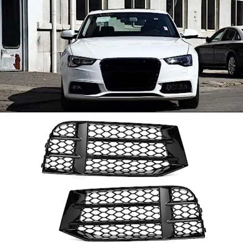 

For Audi A5 RS5 B8.5 Auto Front Bumper Grille Side Fog Light Grille Honeycomb Mesh Grill Cover 2013 2014 2015 2016 Car Accessory