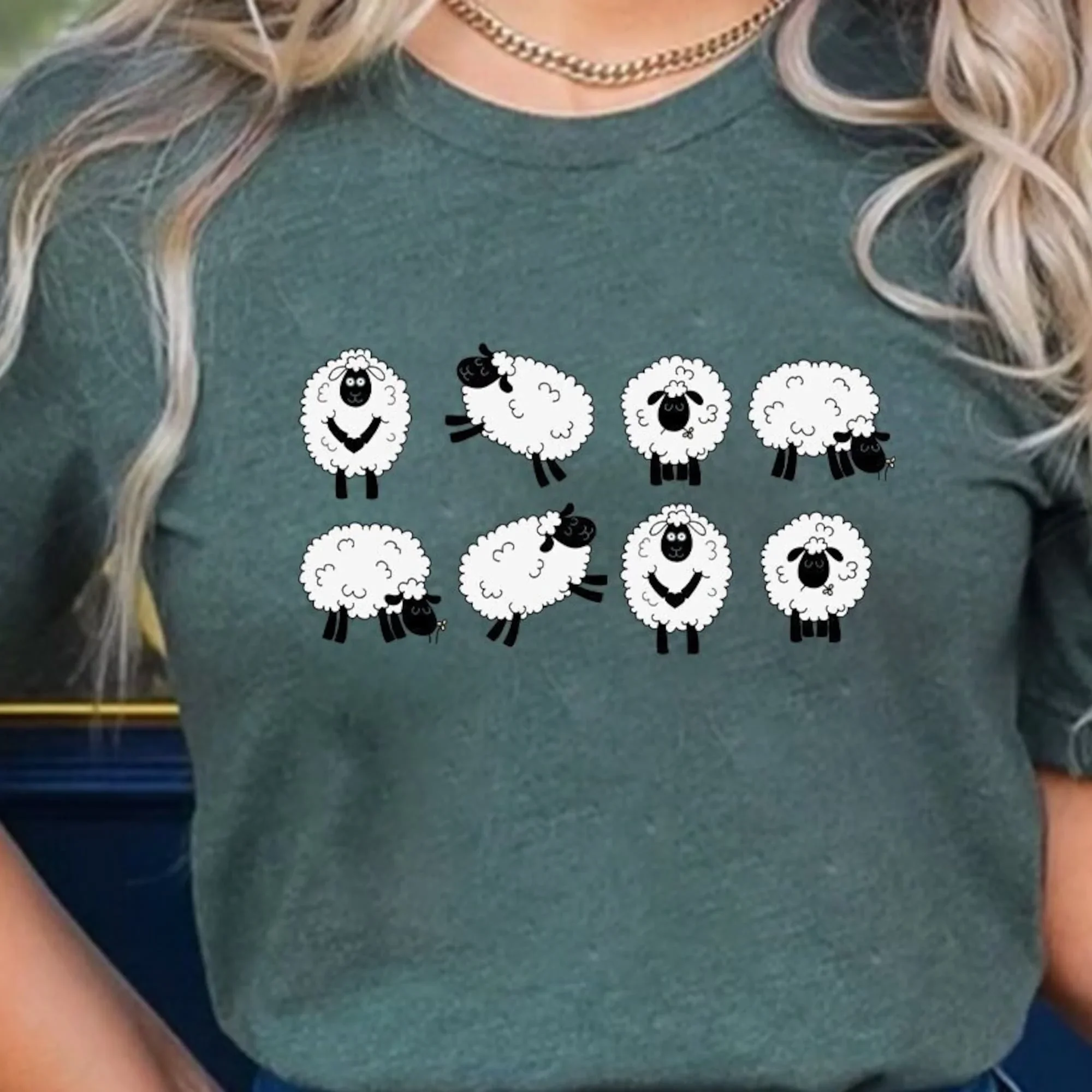 Sheep T Shirt Cute Sheeps Funny Kid Farm Animal Lover Women Lamp