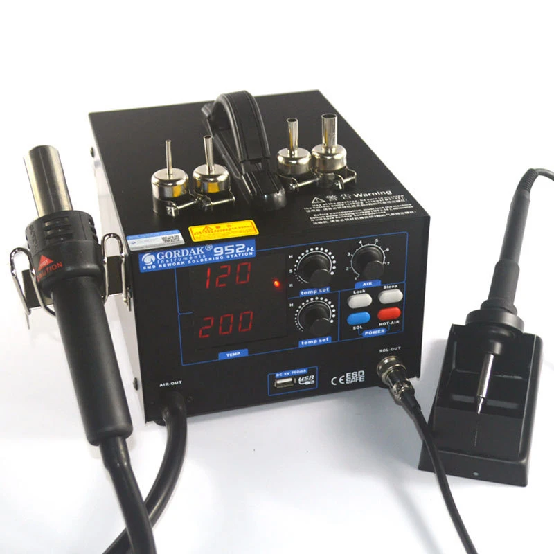 GD952 Professional 2-in-1 Soldering and Desoldering Station with Adjustable Temperature Quick Heat Up For PCB Repair SMD Removal