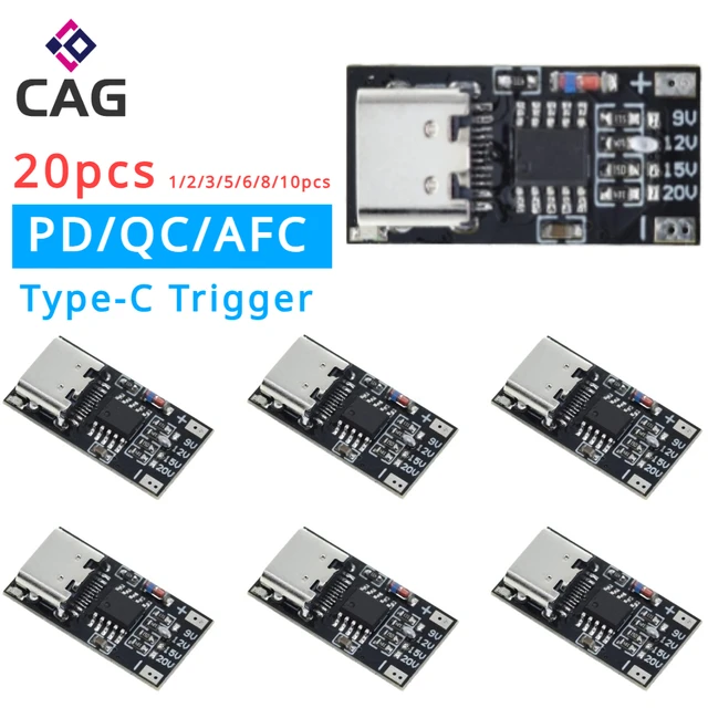 1-20 sztuk PD/QC/AFC typu C płytka wabikowa moduł USB Boost PPS/QC4 FCP AFC typu C wyzwalacz wykrywacz zbierania danych moc szybkie ładowanie