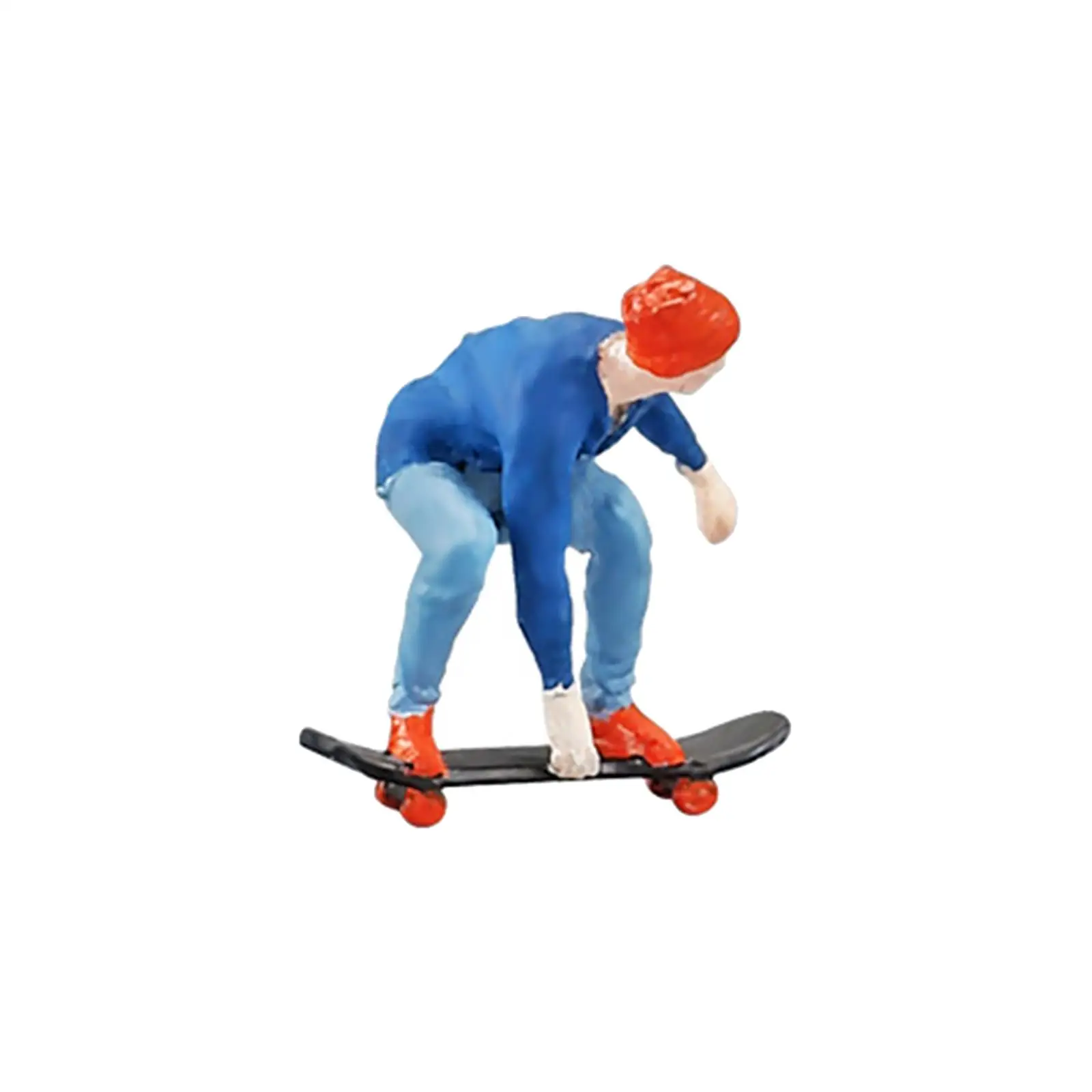 1/64 Schaal Miniatuur Figuur Poppenhuis Decor Skateboard Jongen Diorama Model voor Architectuur Model