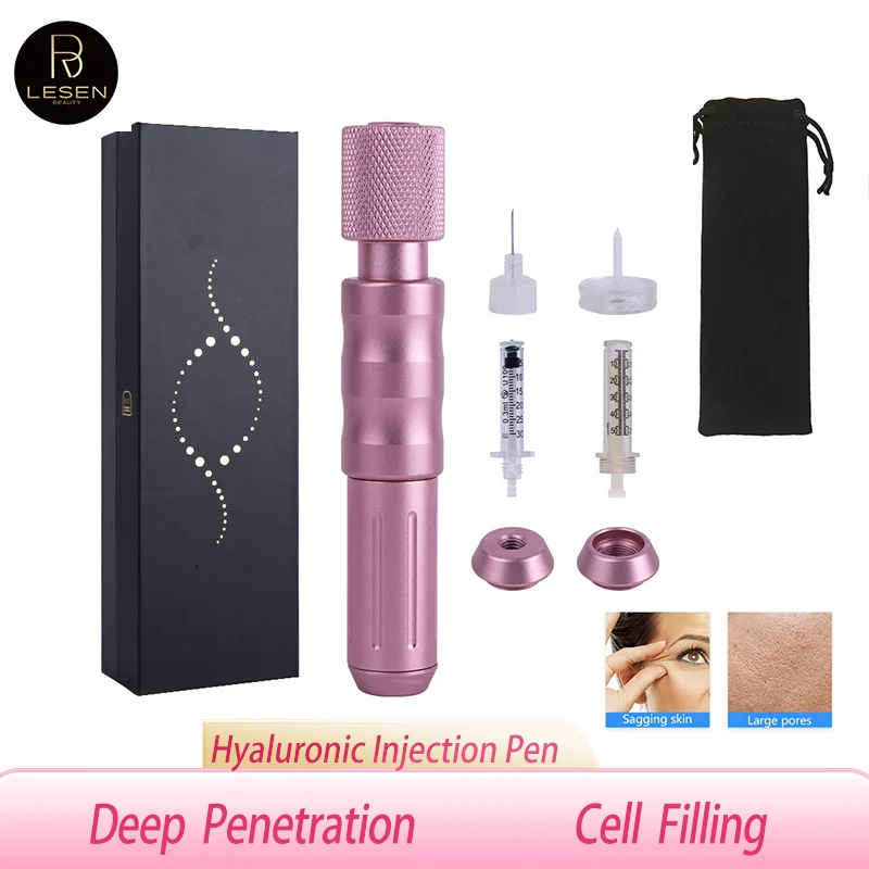 Cuidados com a pele lesen sem agulha de alta pressão 0.3ml ampola cabeça seringa caneta hialuron para lábio plumping cuidados faciais mesoterapia