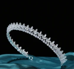 Princess Bride Crowns Tiaras For Wedding Headdress CZ Zirconia Bridal Tiara Headband Birthday Party Porm Hair Jewelry Headpiece