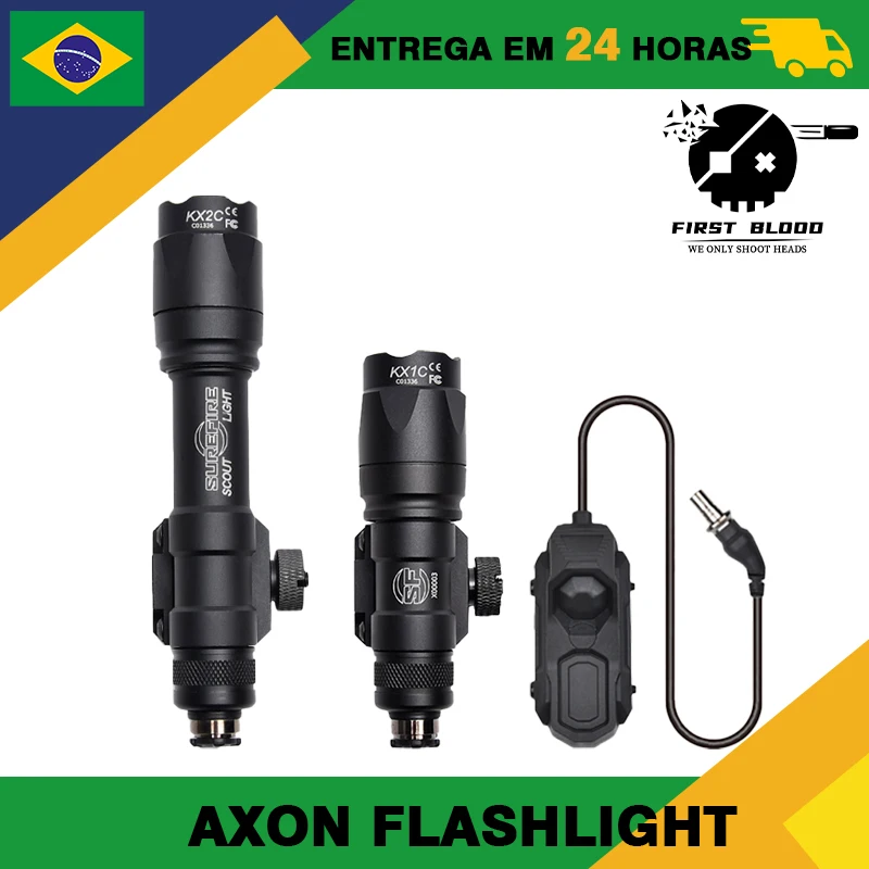 Lanterna tática Surefire SF M300/M600 com interruptor AXON 20mm trilho Picatinny - poderosa caça e airsoft luz forte