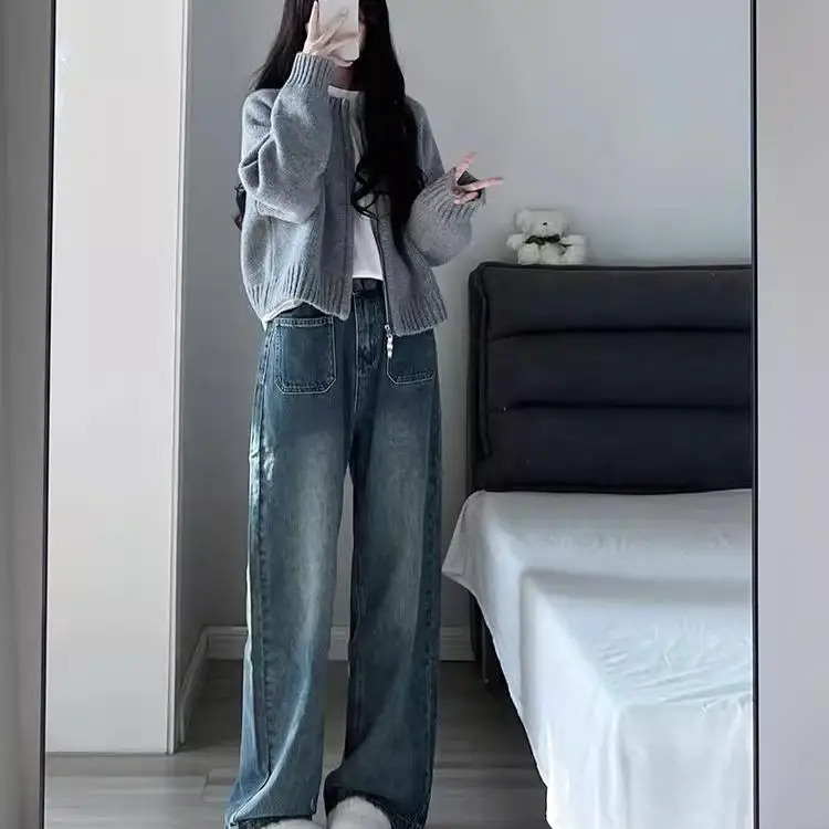 

Sweaters Jumpers Cardigans Womens Neck Knitted Angora Mix Decorated Dark Regular Fit School Campus Practical Durable Easy Fine