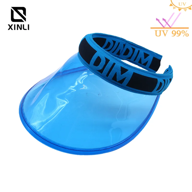 

Outdoor Adult Unisex DIM series Sunshade Hat Blue Color Transparent PVC Sunglasses Sun Empty Top Cap Golf Cap for Beach Fishing