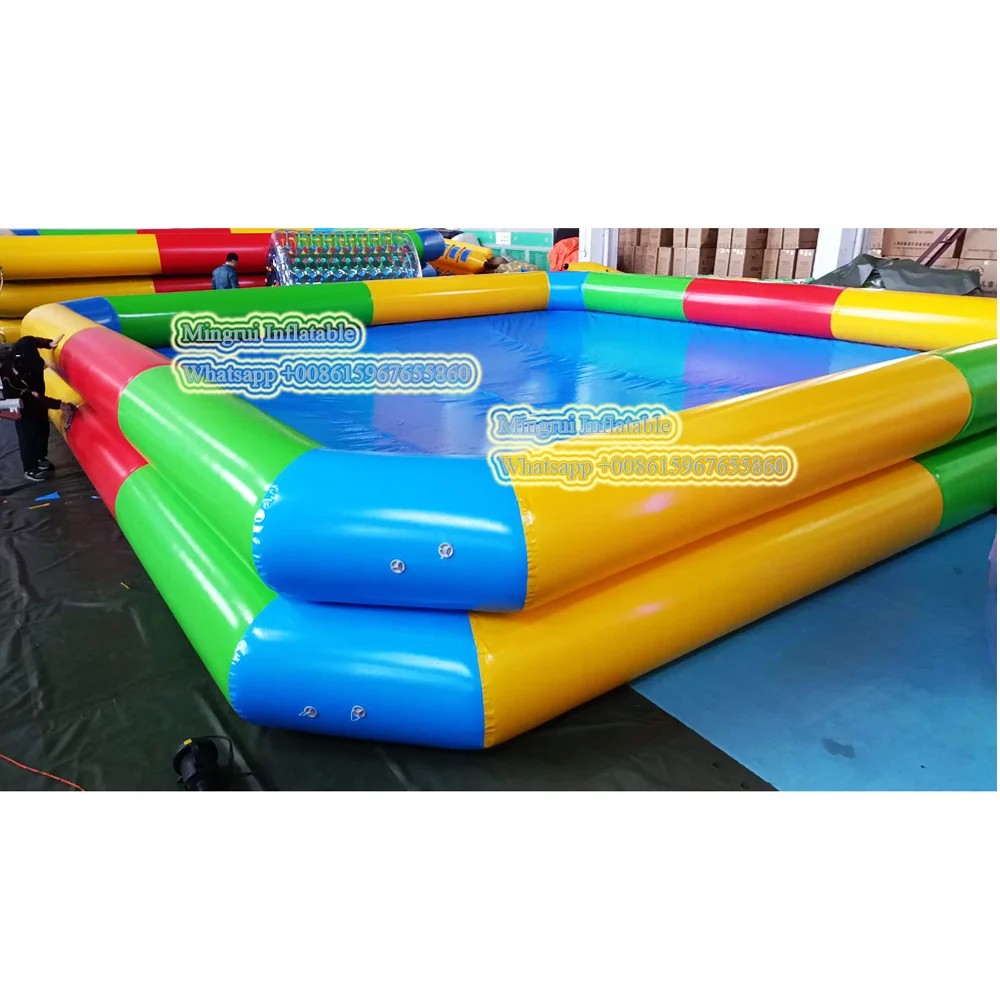 

Colorful Adult commercial inflatable square water slide pool PVC material swimming pool with wholesale price