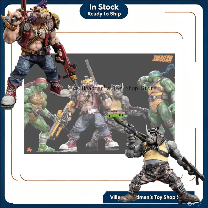 In Stock Soul Spirit Teenage Mutant Ninja Turtles Bebop & Rocksteady Action Figure Model Trendy Toys Gift  Collectibles