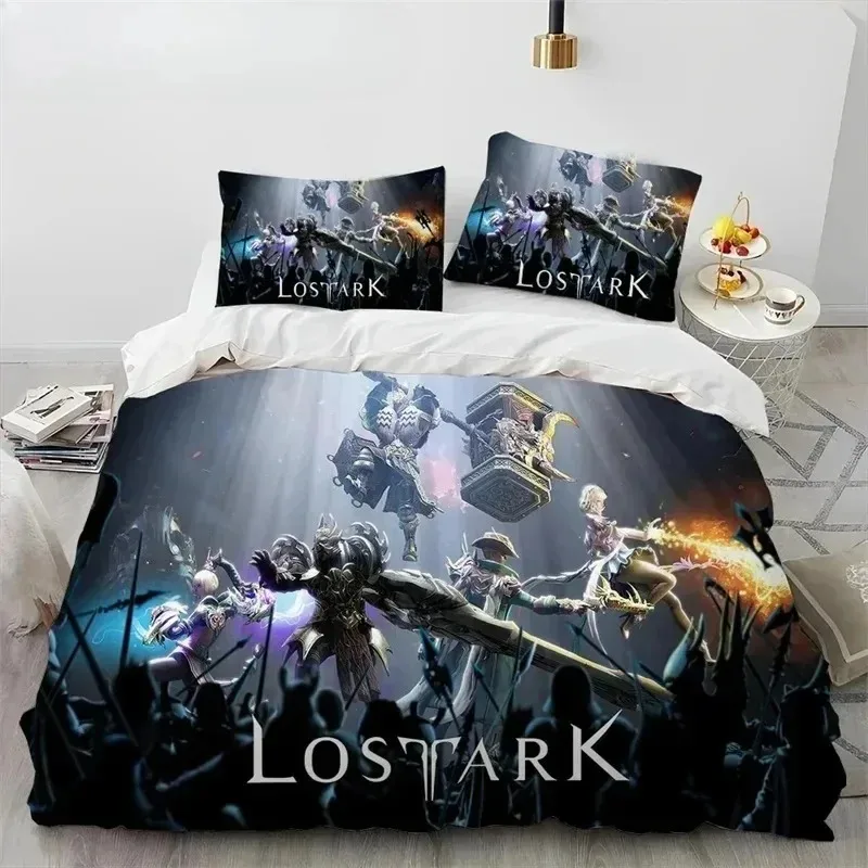 

3D Lost ARK Game Gamer Cartoon Comforter Bedding Set,Duvet Cover Bed Set Quilt Cover Pillowcase,king Queen Size Bedding Set Gift