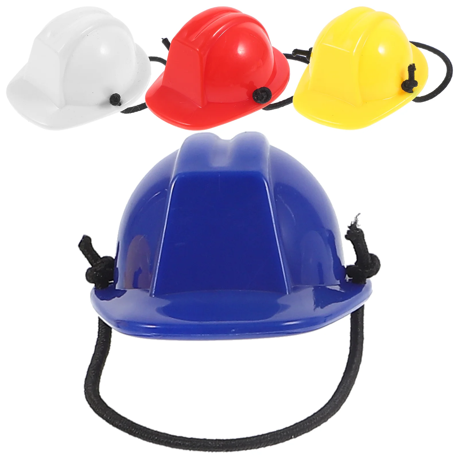 4 Pcs Pet Safety Mini Hat Miniature Construction Worker Helmets Hats for Dolls Hard