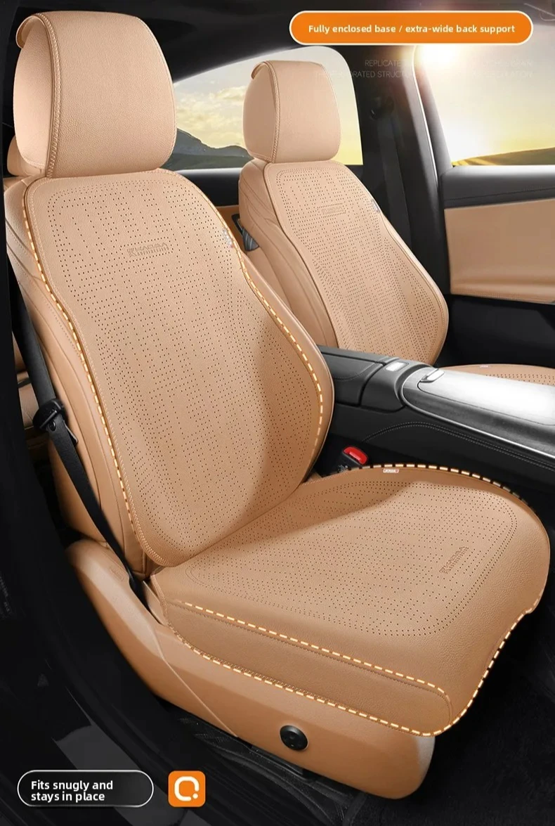 

High Quality Suede Cover Universal-Car Seat Cover Breathable Seat Anti-slip Luxury Car Protection Perforated Suede Seat Cover