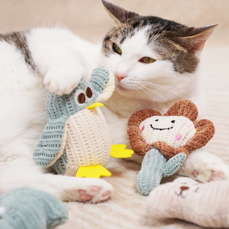 ​ ​ Katzenspielzeug mit Katzenminze – selbstentwickelnder Plüschstab für Kätzchen und Katzen, langlebiges, kaubares und zähneknirschtes Haustierspielzeug ​ ​