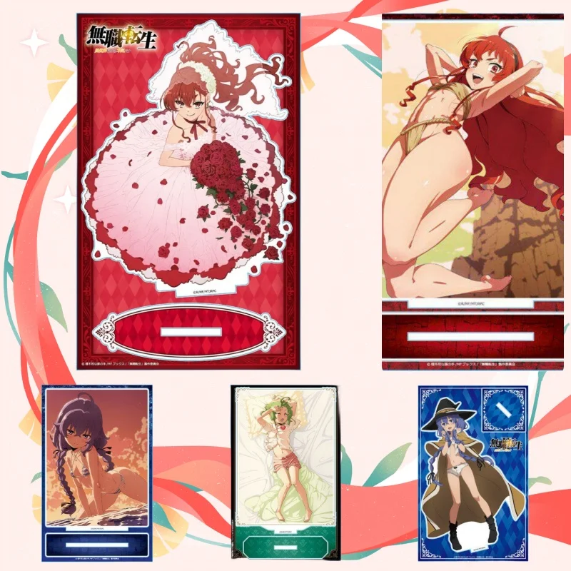 Mushoku Tensei: Jobless Reincarnation ANIME Rudeus Greyrat Sylphiette Acrylic figure stand ornament Collecting keychain