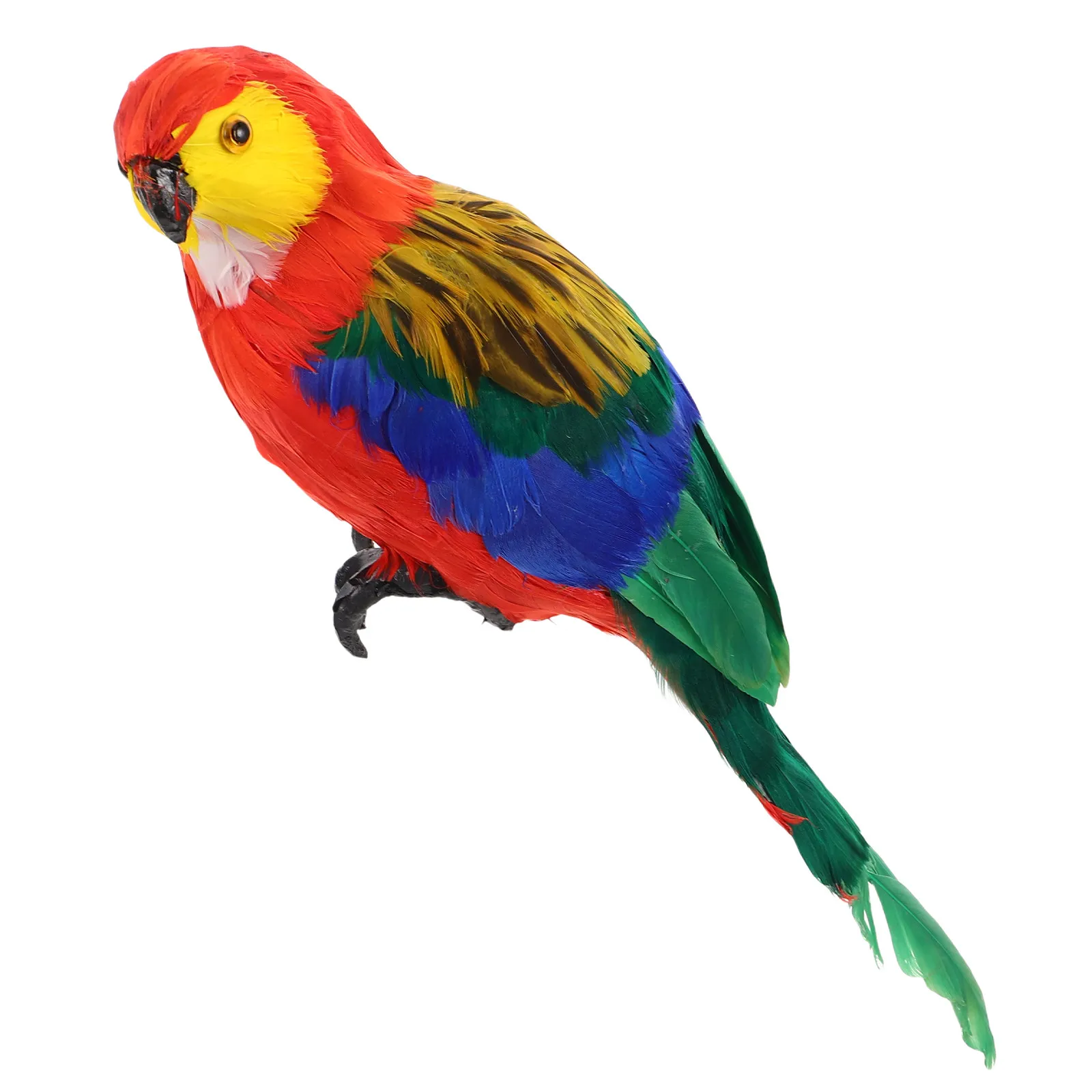 Artificial Parrot Decoration Lifelike Feathered Bird Vibrant Color Ornament for Home Garden Window Display