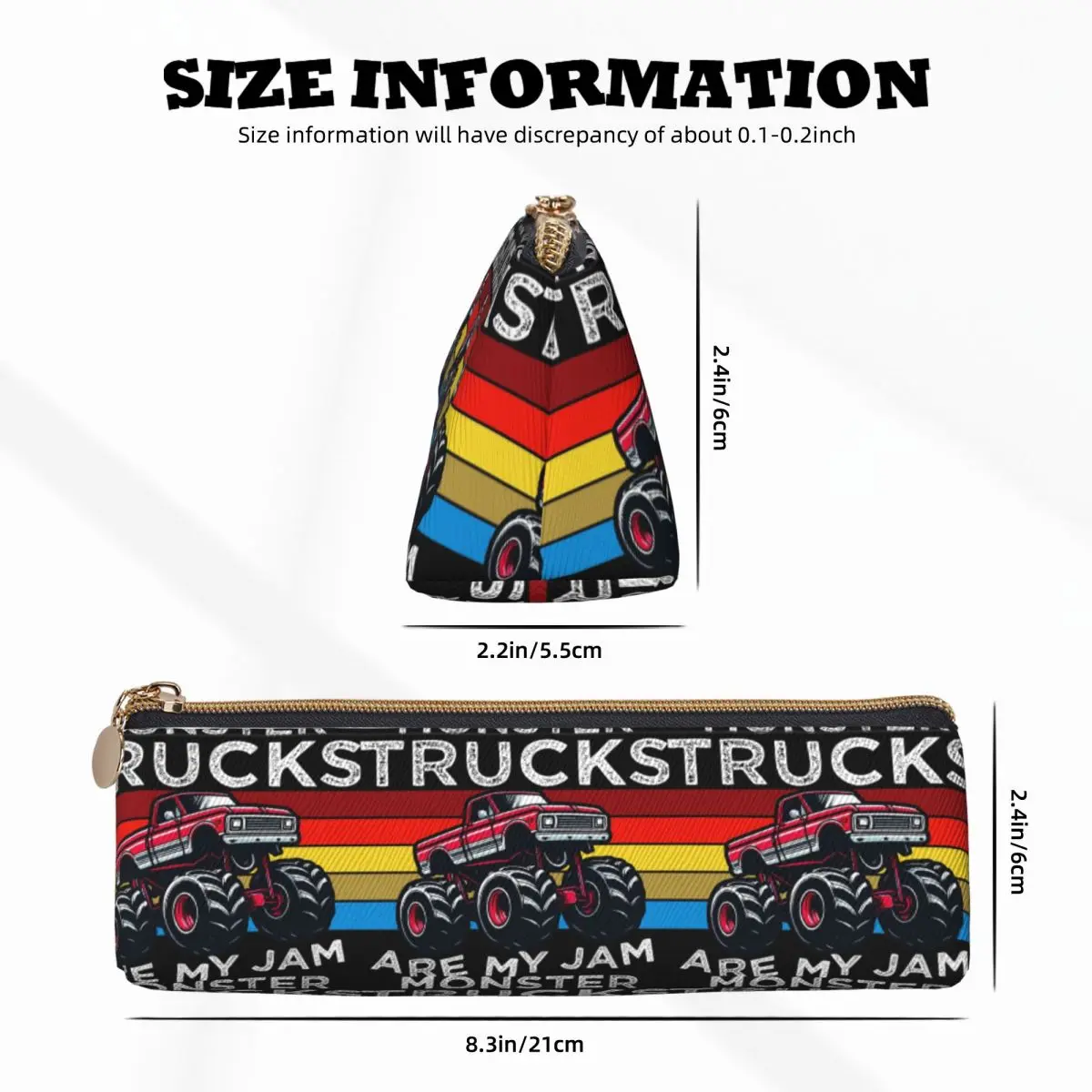 مقلمة Monster Trucks Are My Jam، حقيبة أقلام رصاص، لوازم قرطاسية للتخزين، صندوق أقلام ذو سعة كبيرة، حقيبة أقلام رصاص لهدايا الأطفال #3