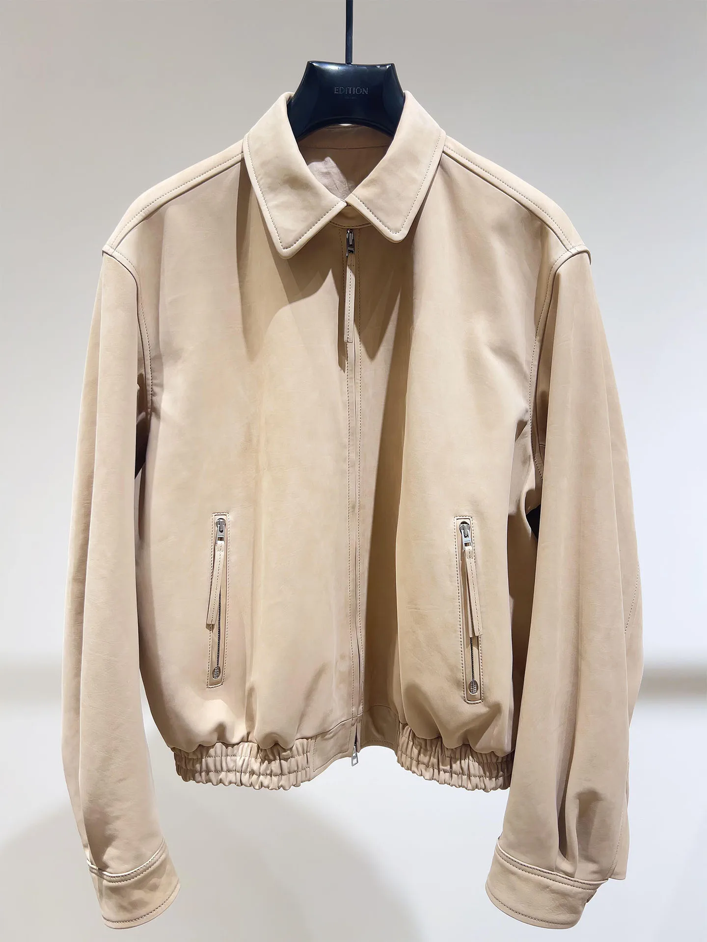 

mat Khaki Zipper Jaet Women's Casual Sle Spring 2026 New Arrival Ele Feel Stand Fit Long Sve Coat