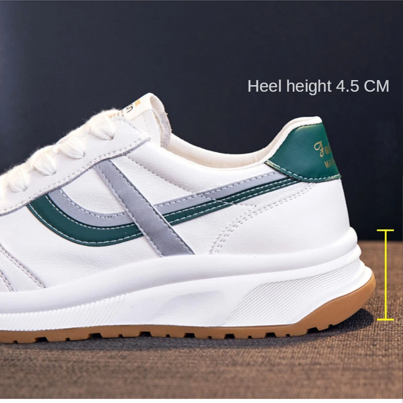 Women Fashion Genuine Leather Splice Sneakers Female Casual Simple Flats Chunky Platform Shoes Ladies Running trainers Summer