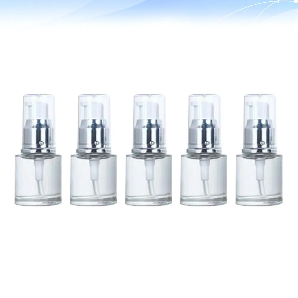 

5Pcs Portable Press Pump Bottles Empty Containers Travel Perfume Essential Oil Holder Durable Premium Eco Material