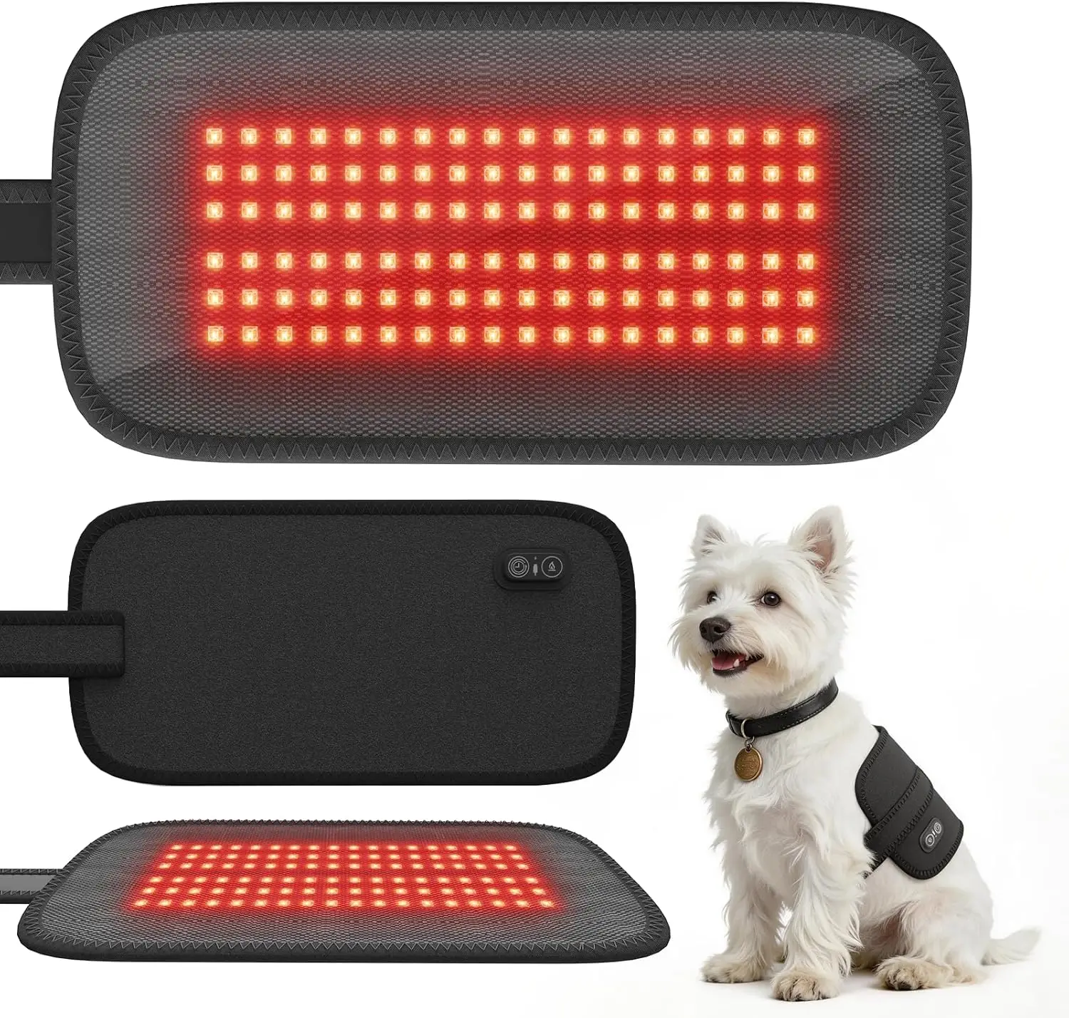 

Red Light Therapy Belt for Dogs Pain Relief, Portable Cold Laser Device for Joint, Arthritis, Hip Dysplasia, Wound Healing, Dual Power