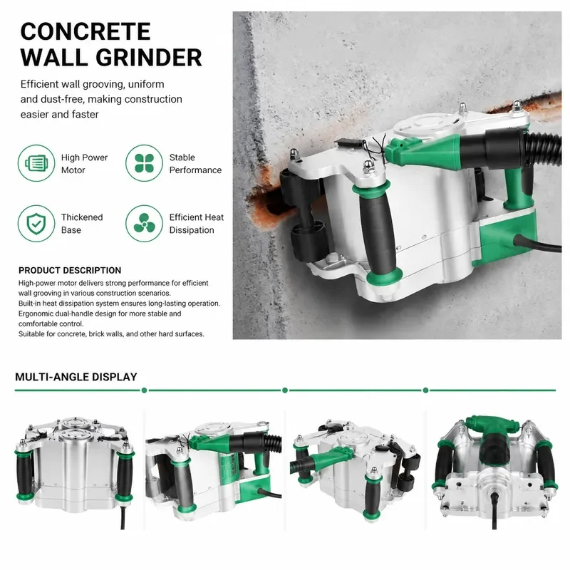 1100W Electric Wall Chaser Groove Cutting Machine Concrete Slotter 35mm Depth Power Tool for Masonry Brick Stone
