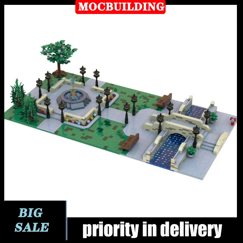 MOC City Street View Architecture Park e Street Canal Model Building Block Assembly Collection Series Toy Gifts