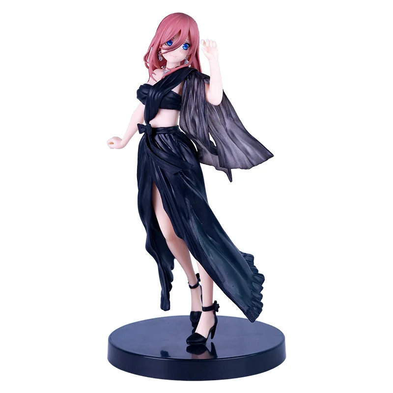 18CM DATE A LIVE Tokisaki Kurumi Anime-Figur Niedliches Mädchen-Modell Spielzeug PVC Schwarzes Kleid Anziehbares Stehmodell Auto-Innendekoration