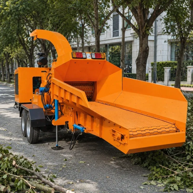 Mobile Diesel Wood Chipper Customized High Output Crusher for Tree Branch Bamboo Wood Scrap