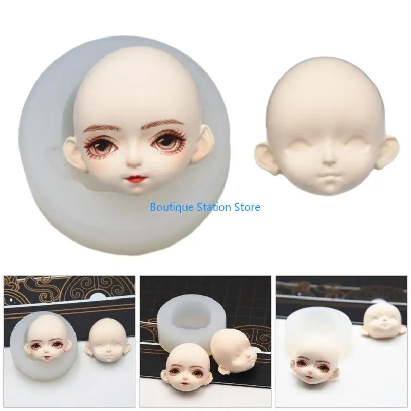 

Y55F силиконовая форма для лица куклы, глиняная форма для головы куклы, силиконовые формы для лица, принадлежности для формы для