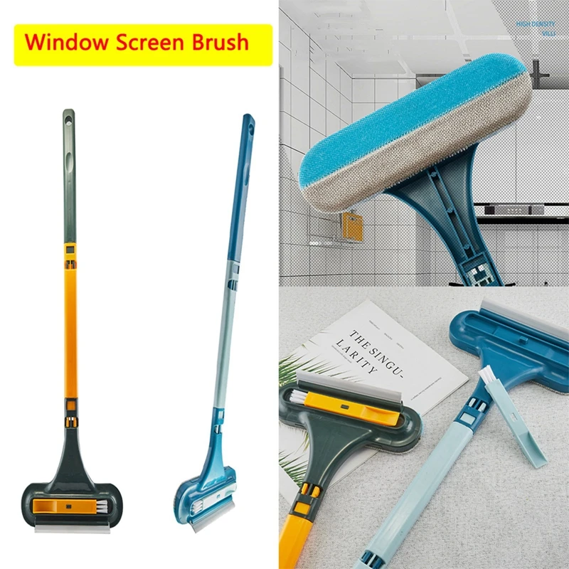 Glass Cleaning Tools Simple Double-sided Telescopic Rod Window Cleaner Mop Squeegee Wiper Long Handle Brush Kitchen Accessories