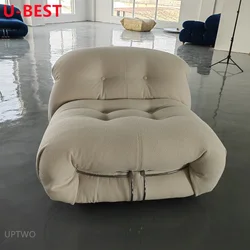 U-BEST Mid-Century włoski projektant tkaniny Hippo Sofa Retro Design meble do salonu biały Boucle pojedyncza sofa krzesło