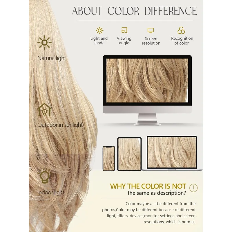 Blonde Wave Wig | Layered Design - Light Yaki Gel Free Synthetic Wig with Honey Gold Highlights and Curls; Ideal for Halloween