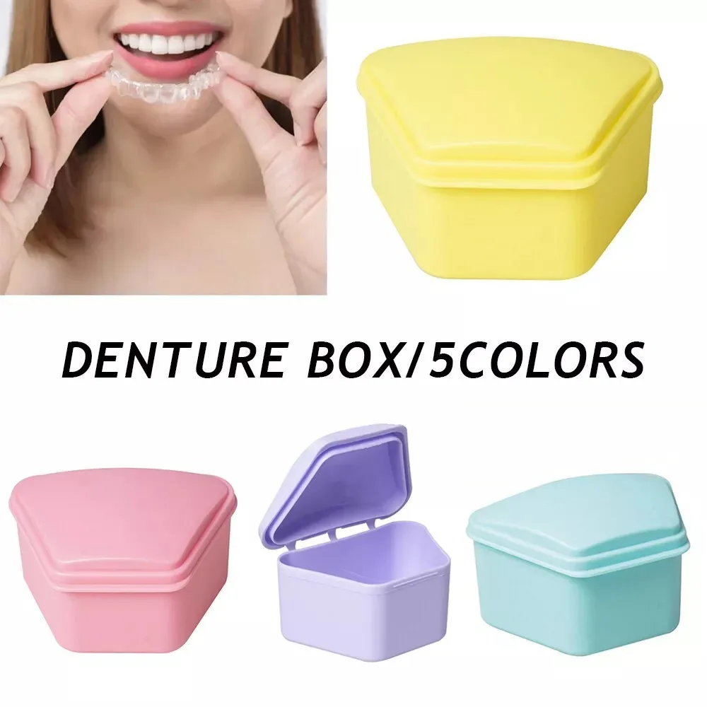 Dustproof False Teeth Box Mouth Guard Appliance Container Denture Bath Appliance Denture Storage Box Portable Health Care